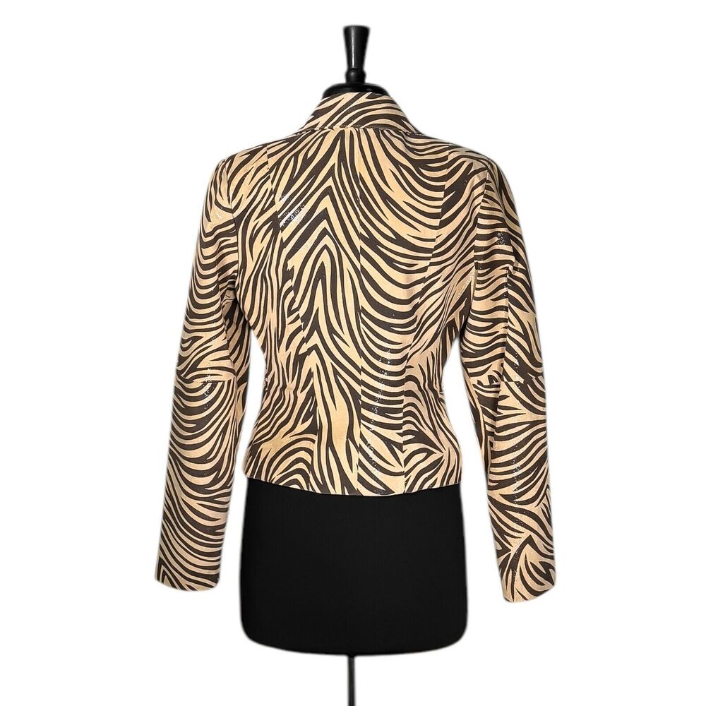 Rare Vintage Michael Hoban North Beach Leather Jacket Women's Animal Print 10 - Picture 2 of 9